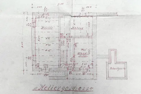 Grundriss Kellergeschoss der Immobilie: Großzügiges Wohnhaus in naturnaher Lage - ein Rohdiamant für kreative Gestalter (Foto)