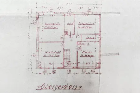 Grundriss 1. Obergeschoss der Immobilie: Großzügiges Wohnhaus in naturnaher Lage - ein Rohdiamant für kreative Gestalter (Foto)
