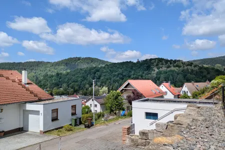 Aussicht-NW der Immobilie: Außergewöhnliches Grundstück für ein außergewöhnliches Haus mit tollem Blick in Eberbach! (Foto)