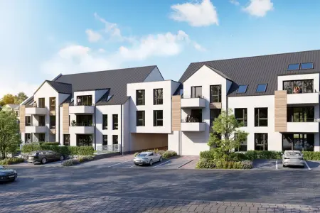 Frontansicht der Immobilie: kfw 40 - Neubau-Highlight in Main-Nähe  (Wohnung 9) (Foto)