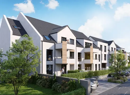 Seitenansicht der Immobilie: kfw 40 - Neubau-Highlight in Main-Nähe  (Wohnung 9) (Foto)