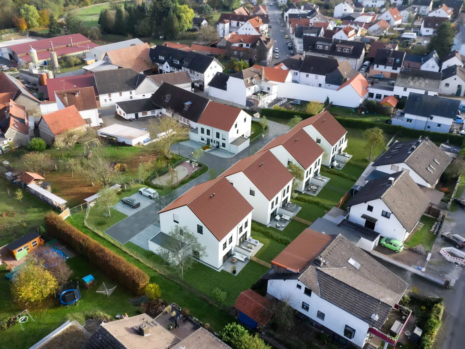 Luftbild von dem Bauträgerprojekt in Ober-Ramstadt