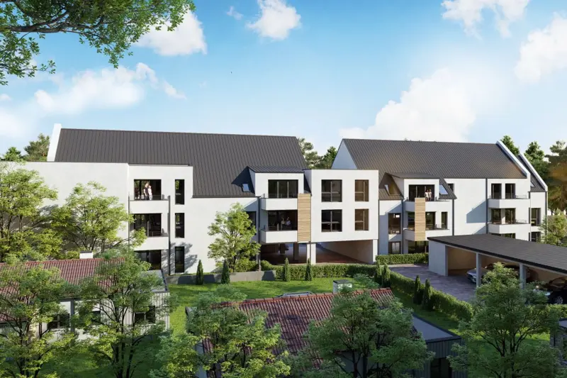 Visualisierung des Neubauprojekts in Sulzbach am Main.