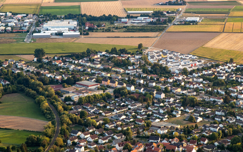 Luftbild von der Region Darmstadt-Dieburg